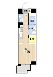 JR鹿児島本線 博多駅 徒歩17分の賃貸マンション 10階ワンルームの間取り