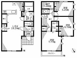 立川市砂川町3丁目賃貸戸建て 3SLDKの間取図画像
