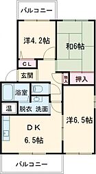 グランシャリオ 2階3DKの間取り