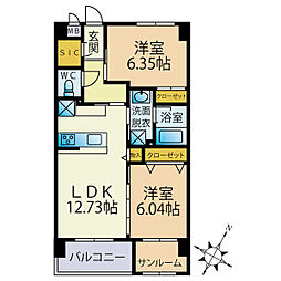 JR筑肥線 波多江駅 徒歩13分の賃貸マンション 8階2SLDKの間取り