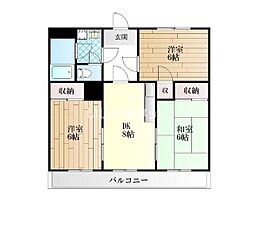 榎本マンション 3DKの間取図画像