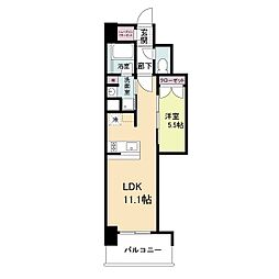 リビオメゾン新大阪 1LDKの間取図画像