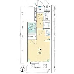 ダイアパレス玉園 2階ワンルームの間取り