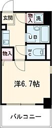 サン・イーストエサカ 1Kの間取図画像