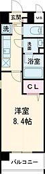 ベルマノワール 1Kの間取図画像
