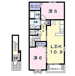 ポンド2 2LDKの間取図画像