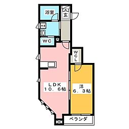 セレニティ 1LDKの間取図画像