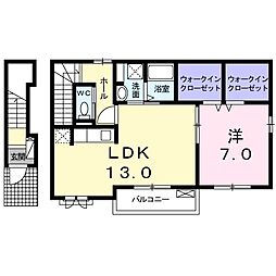 エバーグリーン 1LDKの間取図画像