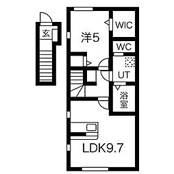 ルメイユール前九年 1LDKの間取図画像