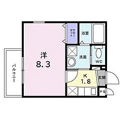 静岡市駿河区八幡1丁目マンション 1Kの間取図画像