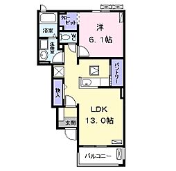 ダイアクレイン3A 1LDKの間取図画像