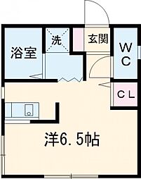 シャインロードミヤコ 2階ワンルームの間取り