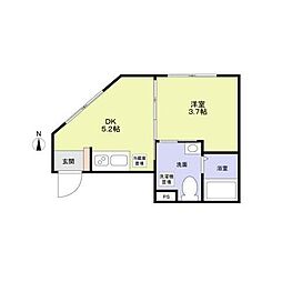 シルベリオ練馬 5階1DKの間取り