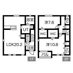 Liberta B101 1階2LDKの間取り