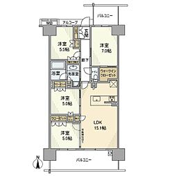 勝川サザンクラスβ 3階4LDKの間取り