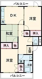 東浦ハイツ 3DKの間取図画像