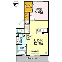 サニーホームズ　A棟 2階1LDKの間取り
