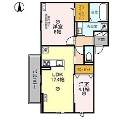 Euphorla籠池通 2LDKの間取図画像