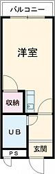レインボー・エム ワンルームの間取図画像
