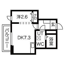メリディアン中山吉成 3階1DKの間取り