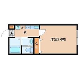 フォレスタ幸町 1階1Kの間取り