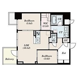 S-RESIDENCEFUKUSHIMAdivere 2LDKの間取図画像