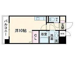 Jardin　Miniature 田崎 5階ワンルームの間取り