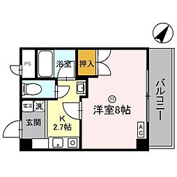 リバーハイツ光陽 1Kの間取図画像
