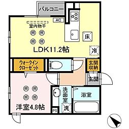 ＳＨＩＮＹＡ ＢＬＤＧ.V 1階1LDKの間取り