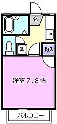 コーポ西浦 1Kの間取図画像