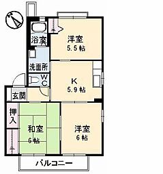 ハーモニーA 3Kの間取図画像