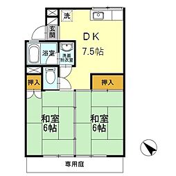 メゾン若宮 2DKの間取図画像