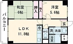 ウエストポート 2LDKの間取図画像
