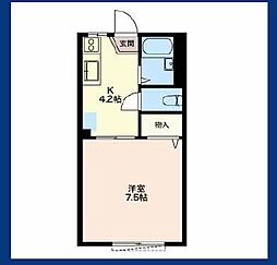 カーサ江島2A 1Kの間取図画像