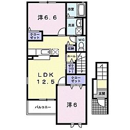 トゥーザ・ムーンA 2LDKの間取図画像