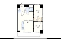 SANSEVIERIA参道 4階2LDKの間取り