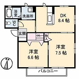 間取図画像 2DK