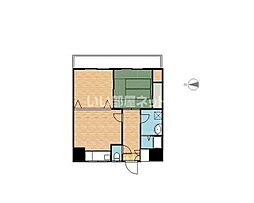 コーポ越谷パートIII 4階1LDKの間取り