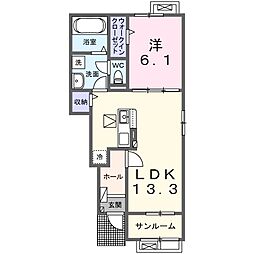 つくばみらい市小張アパート 1LDKの間取図画像