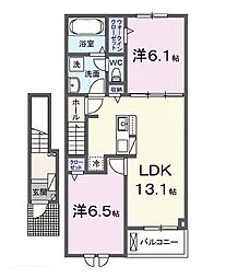 エスケーケー 2LDKの間取図画像