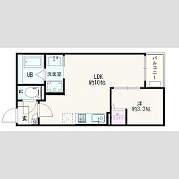 Jack yakushiI 3階1LDKの間取り