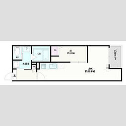 Jack odakaV 3階1LDKの間取り