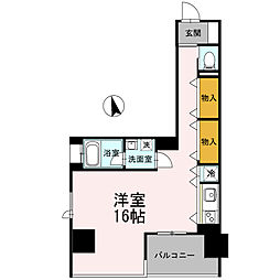 カスタリア伏見 ワンルームの間取図画像
