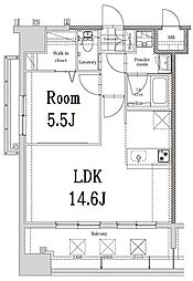 エンクレスト博多イーストパーク 1LDKの間取図画像