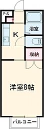 ヴィライースト 1Kの間取図画像
