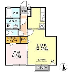 リシェス・オカザキ4 1LDKの間取図画像
