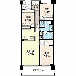 プライムメゾン富士見台 3階3LDKの間取り