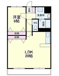 ルーチェ 1LDKの間取図画像