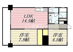 セレス駅南 2LDKの間取図画像