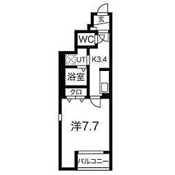 JR陸羽東線 古川駅 徒歩12分の賃貸アパート 1階1Kの間取り